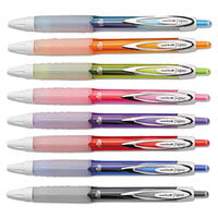 Uni-Ball 1739929 Signo 207 Assorted Ink with Assorted Barrel Colors 0.7mm Retractable Roller Ball Gel Pen - 8/Set