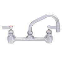 Fisher 13277 Backsplash Mounted Faucet with 8" Centers, 14" Swing Nozzle, 2.2 GPM Aerator, and Lever Handles