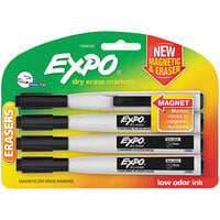 Expo 1944745 Black Fine Point Magnetic Dry Erase Marker - 4/Pack