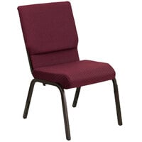 Flash Furniture XU-CH-60096-BYXY56-GG Burgundy Patterned 18 1/2 inch Wide Church Chair with Gold Vein Frame