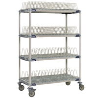 Metro PR48VX4 MetroMax i Mobile 26 inch x 50 inch Drying Rack Shelf Kit with 63 inch Posts and Casters