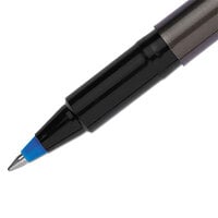 Uni-Ball 60027 Deluxe Blue Ink with Metallic Gray Barrel 0.5mm Roller Ball Stick Pen - 12/Pack