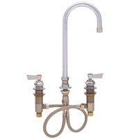 Fisher 1778 Deck Mounted Faucet with Widespread Deck, 6 inch Rigid Gooseneck Nozzle, 2.2 GPM Aerator, and Lever Handles