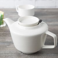 Villeroy & Boch 16-4004-0465 Affinity 33.75 oz. White Porcelain Teapot with Filter - 6/Case