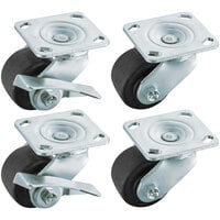 Beverage-Air 61C01-018D-01 3" Replacement Plate Casters for Beverage-Air HB, MM, LV, and Slate Series - 4/Set