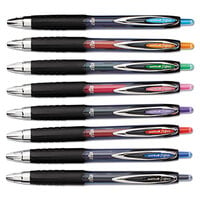 Uni-Ball 40110 Signo 207 Assorted Ink with Assorted / Dark Barrel Colors 0.7mm Retractable Roller Ball Gel Pen - 8/Set