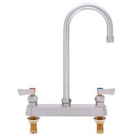 Fisher 1848 Deck Mounted Faucet with 8 inch Centers, 6 inch Rigid Gooseneck Nozzle, 2.2 GPM Aerator, and Lever Handles
