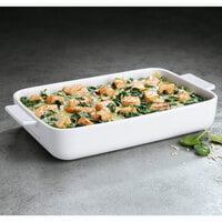 Villeroy & Boch 13-6021-3273 Cooking Elements 11 3/4 inch x 7 7/8 inch White Porcelain Rectangle Baking Dish   - 6/Case