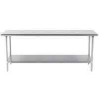 Advance Tabco Premium Series SS-307 30" x 84" 14 Gauge Stainless Steel Commercial Work Table with Undershelf