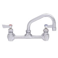 Fisher 3253 Wall Mounted Faucet with 8 inch Centers, 12 inch Swing Nozzle, 2.2 GPM Aerator, and Lever Handles