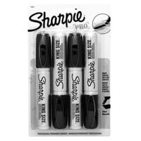Sharpie 15661PP King Size Black Chisel Tip Permanent Marker - 4/Pack
