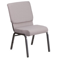 Flash Furniture FD-CH02185-SV-GYDOT-GG Hercules Series Gray Dot 18 1/2 inch Church Chair with Silver Vein Frame