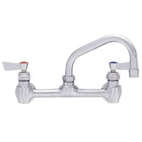 Fisher 13234 Backsplash Mounted Faucet with 8" Centers, 6" Swing Nozzle, 2.2 GPM Aerator, and Lever Handles