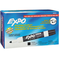 Expo 82001 Black Low-Odor Bullet Tip Dry Erase Marker   - 12/Pack