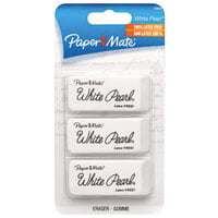 Paper Mate 70624 White Pearl Eraser - 3/Pack