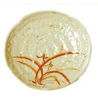 Thunder Group 1806 Gold Orchid 6" Lotus Shaped Melamine Plate - 12/Pack