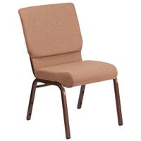 Flash Furniture FD-CH02185-CV-BN-GG Hercules Series Caramel 18 1/2 inch Church Chair with Copper Vein Frame