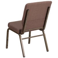 Flash Furniture FD-CH02185-GV-BNDOT-GG Hercules Series Brown Dot 18 1/2 inch Church Chair with Gold Vein Frame