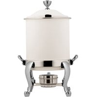 Bon Chef 39001HLCH-BIANCO Roman Petite 8 Qt. Bianco Finish with Chrome Accents Hinged Top Marmite Chafer
