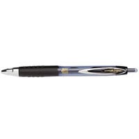Uni-Ball 1790922 Signo 207 Ultra Black Ink with Smokey Gray Barrel 0.38mm Retractable Ballpoint Gel Pen - 12/Pack