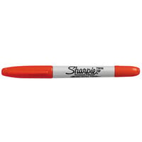 Sharpie 32002 Twin-Tip Red Fine and Ultra-Fine Point Permanent Marker - 12/Pack