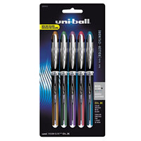 Uni-Ball 1832410 Vision Elite BLX Assorted Ink with Assorted Barrel Color 0.5mm Roller Ball Stick Pen - 5/Set