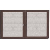 Aarco ODCC3660RBA 36" x 60" Enclosed Hinged Locking 2 Door Bronze Anodized Outdoor Bulletin Board Cabinet
