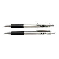 Zebra 29212 F-402 Black Ink with Stainless Steel Barrel 0.7mm Retractable Ballpoint Pen - 2/Pack