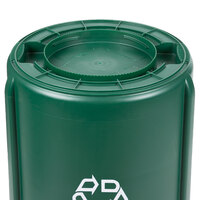 Rubbermaid BRUTE 32 Gallon Dark Green Round Recycling Can and Lid