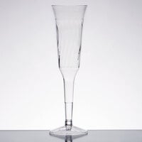 Fineline Flairware 2105 5 oz. Clear Plastic 2 Piece Champagne Flute   - 120/Case