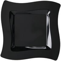 Fineline Wavetrends 109-BK 9 1/2" Black Plastic Square Plate - 120/Case