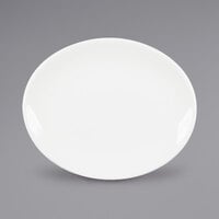 Tuxton VEH-083 Venice 8 3/8 inch x 6 3/4 inch Eggshell Oval Coupe China Platter - 36/Case