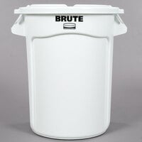 Rubbermaid BRUTE 32 Gallon White Round Trash Can and Lid