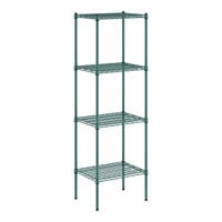 Regency 18 inch x 24 inch NSF Green Epoxy 4-Shelf Kit with 74 inch Posts