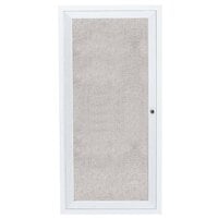 Aarco ODCC2412RW 24 inch x 12 inch Enclosed Hinged Locking 1 Door Powder Coated White Outdoor Bulletin Board Cabinet