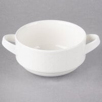 Villeroy & Boch 16-2238-2513 Bella 9 oz. White Porcelain Stackable Soup Cup with Handles - 6/Case