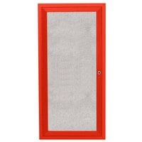 Aarco Enclosed Hinged Locking 1 Door Powder Coated Red Outdoor Bulletin Board Cabinet