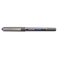 Uni-Ball 60108 Vision Blue Ink with Blue / Gray Barrel 0.5mm Roller Ball Stick Pen - 12/Pack