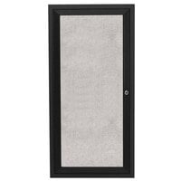 Aarco ODCC2412RBK 24 inch x 12 inch Enclosed Hinged Locking 1 Door Powder Coated Black Outdoor Bulletin Board Cabinet