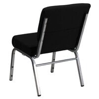 Flash Furniture XU-CH0221-BK-SV-GG Hercules Series Black 21 inch Church Chair with Silver Vein Frame