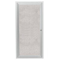Aarco ODCC2412R 24 inch x 12 inch Enclosed Hinged Locking 1 Door Satin Anodized Aluminum Finish Outdoor Bulletin Board Cabinet