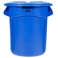 Rubbermaid BRUTE 20 Gallon Blue Round Trash Can and Lid