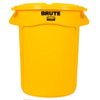 Rubbermaid BRUTE 32 Gallon Yellow Round Trash Can and Lid