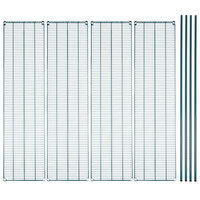 Regency 18 inch x 72 inch NSF Green Epoxy 4-Shelf Kit with 74 inch Posts
