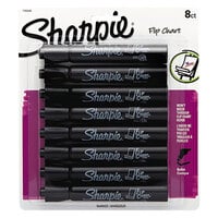 Sharpie 1760445 Black Bullet Tip Flip Chart Marker - 8/Pack