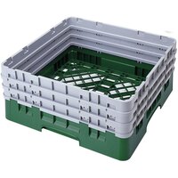 Cambro BR712119 Sherwood Green Camrack Full Size Open Base Rack with 3 Extenders