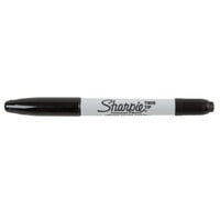 Sharpie 32001 Twin-Tip Black Fine and Ultra-Fine Point Permanent Marker - 12/Pack