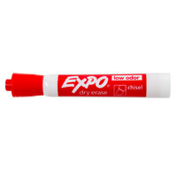 Expo 80002 Red Low-Odor Chisel Tip Dry Erase Marker - 12/Pack
