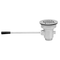Fisher 24139 Lever Handle Waste Valve with 3 1/2 inch Sink Opening, 2 inch Drain Opening, and Flat Strainer