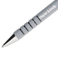 Paper Mate 9530131 FlexGrip Ultra Black Ink with Black / Gray Barrel 1mm Retractable Ballpoint Pen - 12/Pack